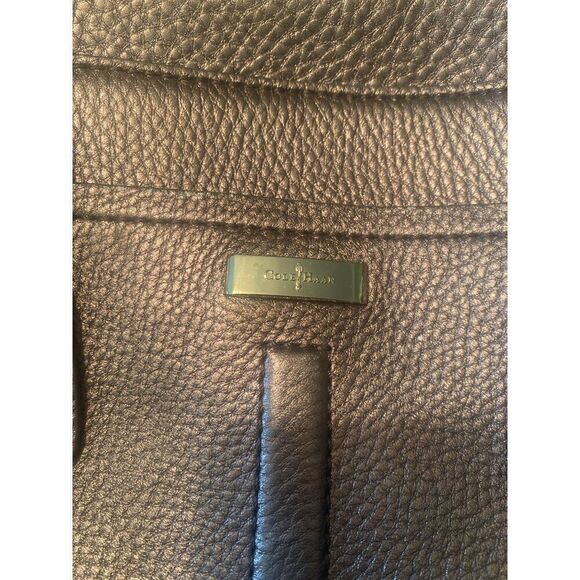 Cole Haan Metallic Leather Satchel Handbag With Shoulder Strap zip closure - Picture 3 of 9